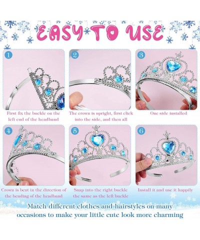 24 Pcs Tiara Crown Set Princess Crown for Girls Plastic Tiaras Dress up Costume Party Favor Accessories Kid Birthday (Blue Pu...