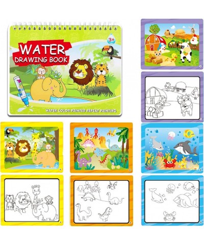 2 Pack Water Coloring Books for Toddler Dinosaur Animal Reusable Magic Paint with Water Coloring for Kids Ages 3-5 Educationa...