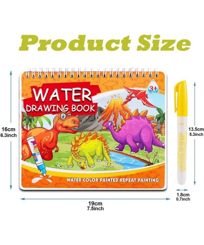 2 Pack Water Coloring Books for Toddler Dinosaur Animal Reusable Magic Paint with Water Coloring for Kids Ages 3-5 Educationa...