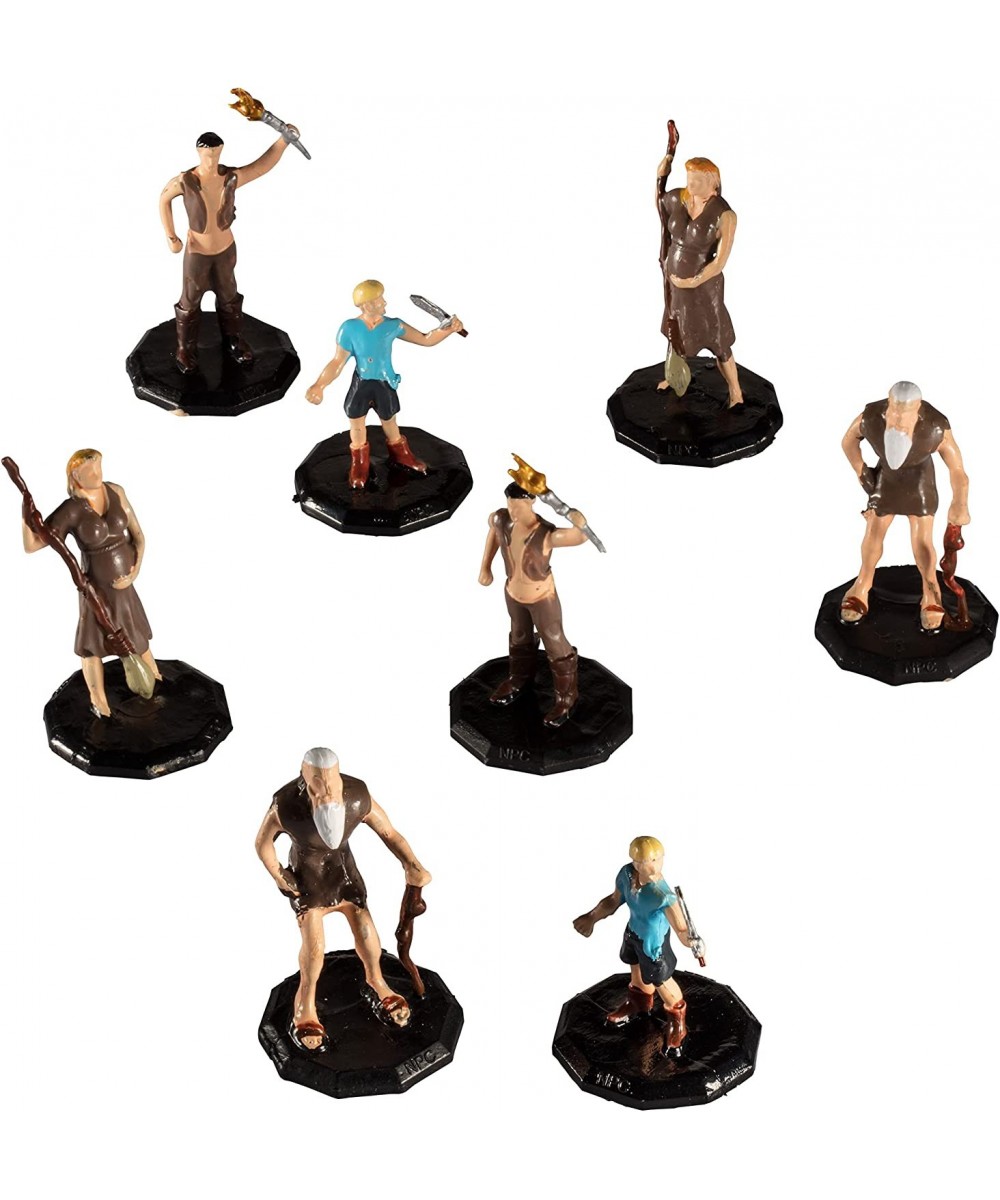 Monster Townsfolk Mini Fantasy Figures - 8pc Hand-Painted Peasant Non Player Character NPC Miniatures - 1" Hex-Sized Compatib...