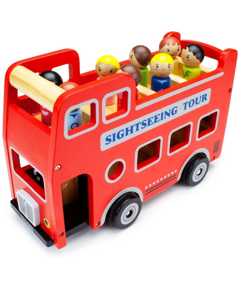 Wooden Wheels Natural Beechwood Chunky Cars and Vehicles for Children +12 Months | Double Decker Bus $59.47 Kids' Play Buses