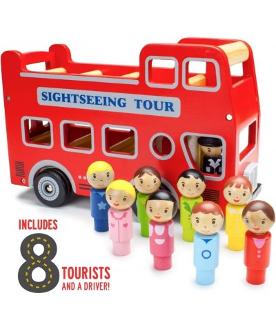 Wooden Wheels Natural Beechwood Chunky Cars and Vehicles for Children +12 Months | Double Decker Bus $59.47 Kids' Play Buses