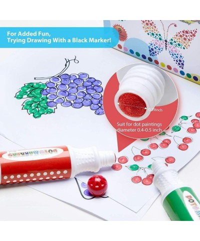 Washable Dot Markers for Toddler: 8 Colors Bingo Daubers 40 ml (1.41 oz) With a Blank 30 Pages Kids Activity Book for Kids Ch...