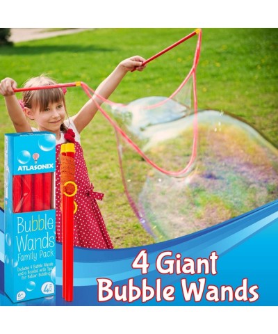 Big Bubble Wands for Giant Bubbles 4-Pack | Super Bubble Maker for Birthdays and Family Fun Outdoor Bubble Toy for Girls and ...