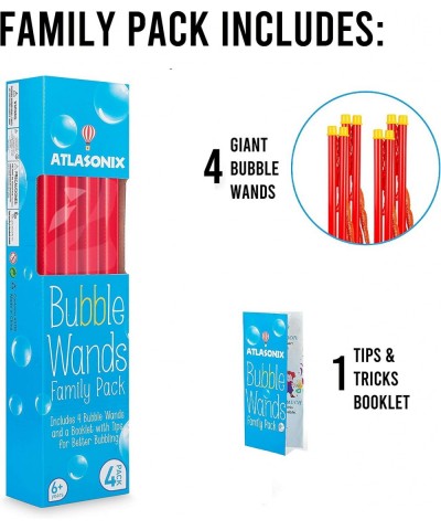 Big Bubble Wands for Giant Bubbles 4-Pack | Super Bubble Maker for Birthdays and Family Fun Outdoor Bubble Toy for Girls and ...