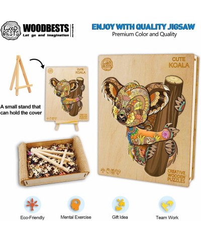 Wooden Puzzle for Adults Cute Koala Puzzle (195pcs 11.8"x10.7") Beautiful Wooden Box Wooden Jigsaw Puzzles Unique Shape Birth...