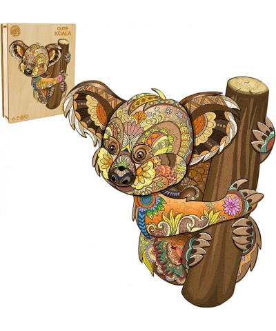 Wooden Puzzle for Adults Cute Koala Puzzle (195pcs 11.8"x10.7") Beautiful Wooden Box Wooden Jigsaw Puzzles Unique Shape Birth...