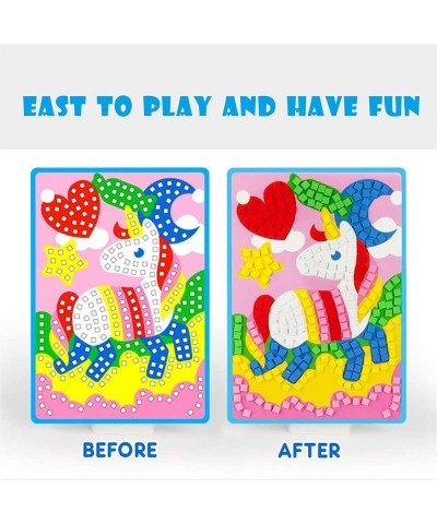 Mosaic Sticker Arts and Crafts Kits for Girls Age 3 Sticky Mosaics DIY Handmade Toys for Kids & Toddlers Fun Activities Postc...