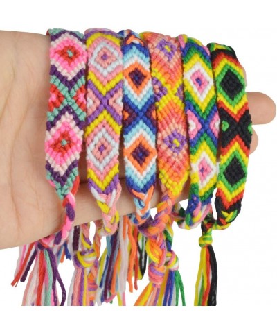 16 Pieces Nepal Woven Friendship Bracelets Adjustable Braided Bracelets with a Sliding Knot Closure for Kids Girls Women and ...