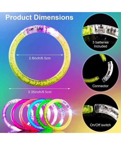 160 Pcs Glow Sticks Bracelets Glow in The Dark Bracelets 6 Color LED Flashing Bracelets Light Up Bracelet Set Glow Neon Party...