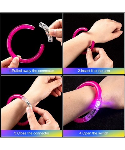 160 Pcs Glow Sticks Bracelets Glow in The Dark Bracelets 6 Color LED Flashing Bracelets Light Up Bracelet Set Glow Neon Party...