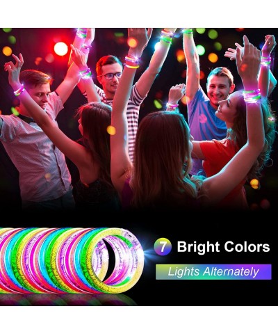 160 Pcs Glow Sticks Bracelets Glow in The Dark Bracelets 6 Color LED Flashing Bracelets Light Up Bracelet Set Glow Neon Party...