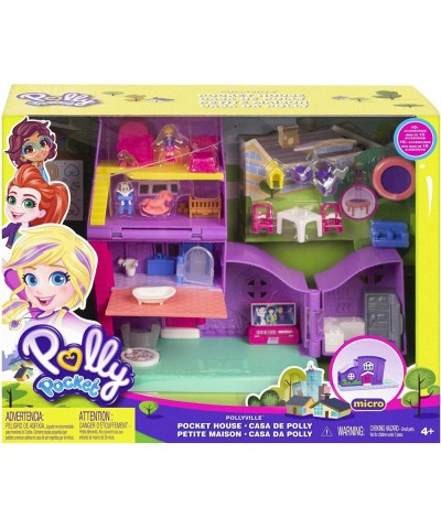 Doll House Pollyville Pocket House with 2 Dolls and Accessories Furniture and Reveals Mini Toys $40.05 Doll Playsets