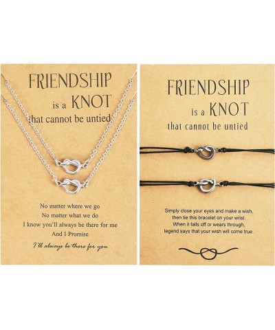 Friendship Necklaces Bracelets set Silver Long Distance Matching Necklaces Bracelets for Best Friend $16.42 Kids' Dress-Up Ac...