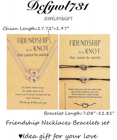 Friendship Necklaces Bracelets set Silver Long Distance Matching Necklaces Bracelets for Best Friend $16.42 Kids' Dress-Up Ac...