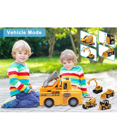 Toys for 3 Year Old Boys Kids Toys for Toddler Boys Girls 17Pcs Deformable Construction Toys with 4 Mini Vehicles Toys for 3 ...