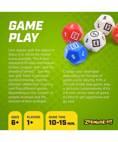 GoLo! Golf Dice Game for Families and Kids Award-Winning Fun Game for Home or Travel Quick to Learn For 1+ Players Ages 6 and...