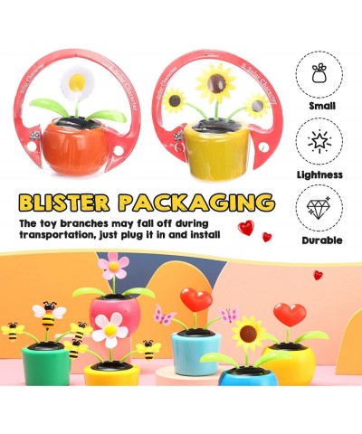 Set of 8 Solar Dancing Sunflower Toy Solar Powered Dancing Butterfly in Colorful Pots Cute Solar Power Flip Flap Flower Bee S...