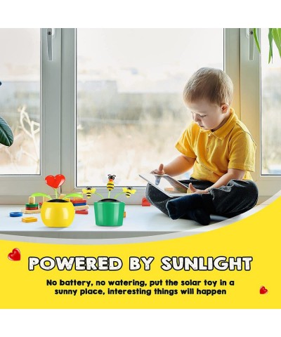 Set of 8 Solar Dancing Sunflower Toy Solar Powered Dancing Butterfly in Colorful Pots Cute Solar Power Flip Flap Flower Bee S...