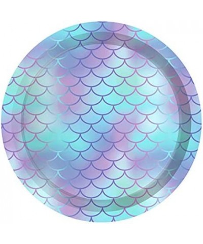 24pcs Sparkle Mermaid Party Plates Mermaid Paper Plates $26.48 Kids' Party Tableware