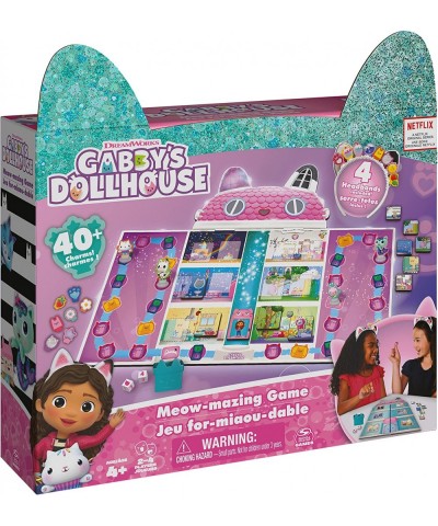 Gabby’s Dollhouse Meow-Mazing Board Game Based on The DreamWorks Netflix Show with 4 Kitty Headbands for Families & Kids Ages...