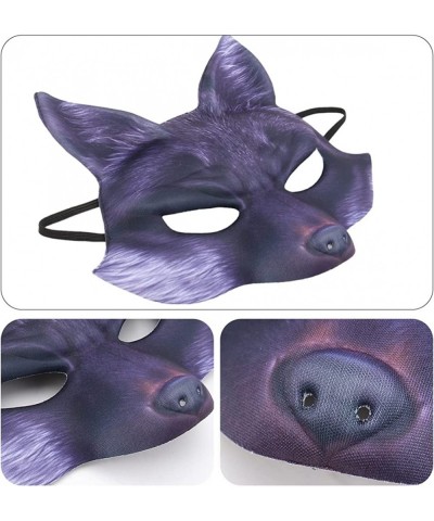 Halloween Fox Half Mask Cosplay Animal Face Mask Realistic EVA Party Mask for Halloween Cosplay Costume Accessory (Black) $22...