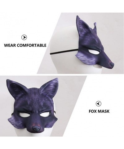 Halloween Fox Half Mask Cosplay Animal Face Mask Realistic EVA Party Mask for Halloween Cosplay Costume Accessory (Black) $22...