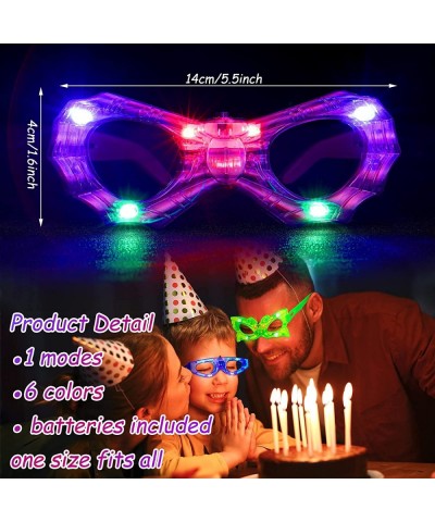 18 Pcs LED Glasses for Kids Halloween Light Up Glasses 5 Colors 6 Shapes Neon Sunglasses Glow in the dark Party Favors Suppli...