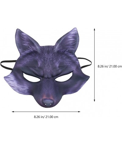 Halloween Fox Half Mask Cosplay Animal Face Mask Realistic EVA Party Mask for Halloween Cosplay Costume Accessory (Black) $22...