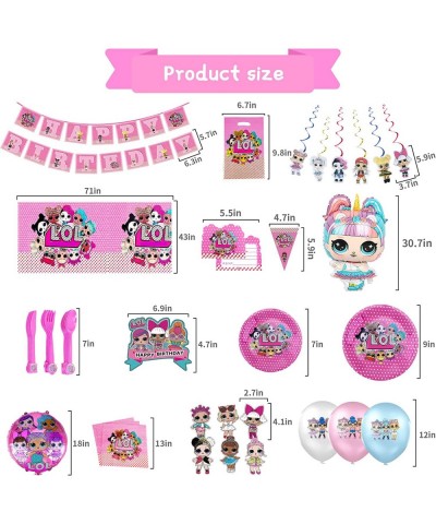 195Pcs Surprise Birthday Party Supplies Surprise Party Decorations Include Birthday Banner Cake & Cupcake Topper Tablecloth P...