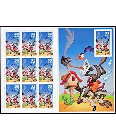 Wile E. Coyote & Road Runner Looney Tunes Sheet of 10 33-Cent Stamps US Scott 3391 $15.20 Collectibles Display & Storage