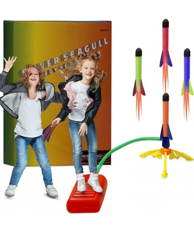 Rocket Launcher for Kids - 4 Colorful Foam Rockets Outdoor Toy Air Rocket Launcher Shoots up to 200 Feet Birthday or STEM Gif...