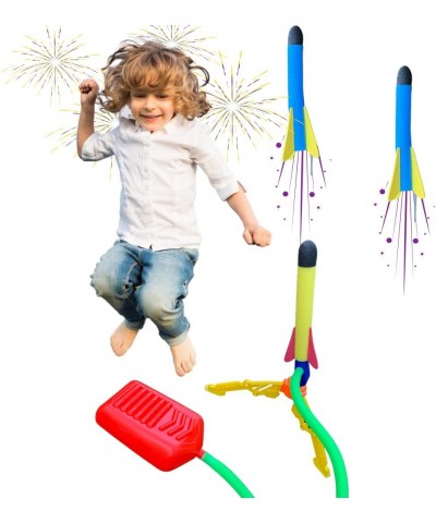 Rocket Launcher for Kids - 4 Colorful Foam Rockets Outdoor Toy Air Rocket Launcher Shoots up to 200 Feet Birthday or STEM Gif...