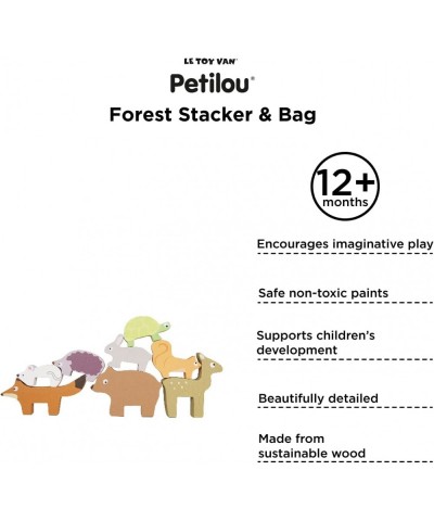 Wooden Petilou Forest Stacker Puzzle & Bag Educational Balancing Activities Toy | Great Gift for Kids and Toddlers | Suitable...