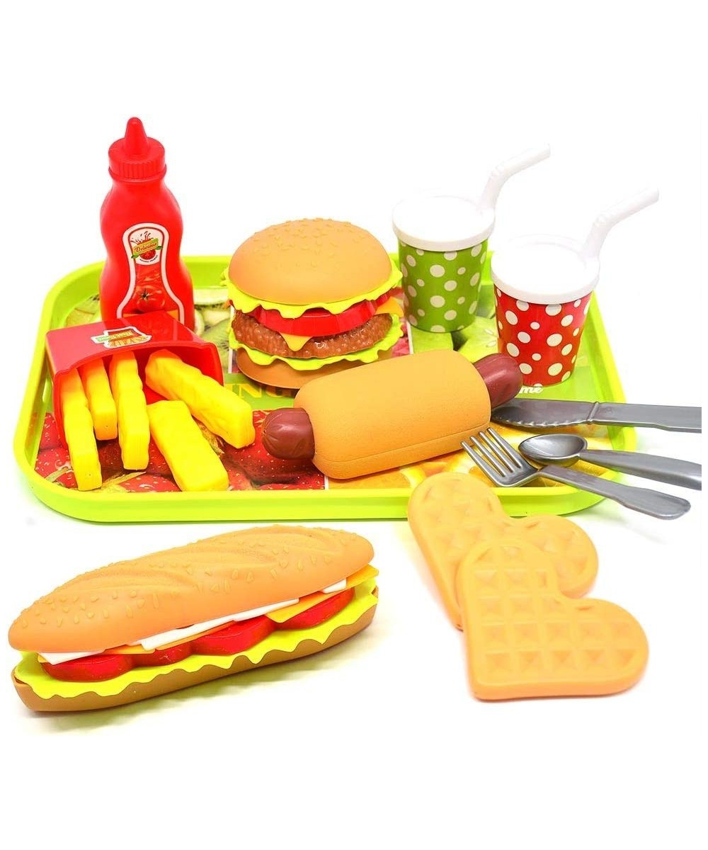 Toddler Girls Toys Play Food Pretend Set Food Green stem Kids Toys Burger Boys Pretend Play $22.65 Toy Kitchen Products