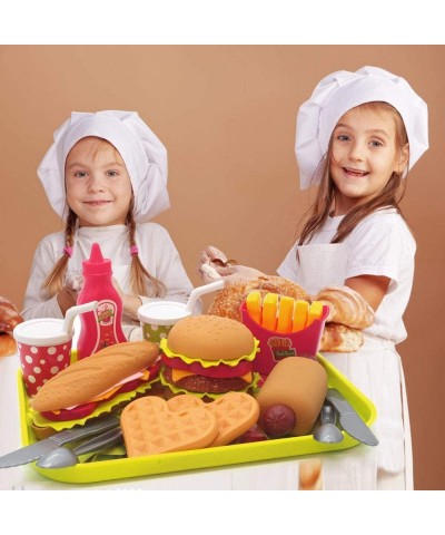 Toddler Girls Toys Play Food Pretend Set Food Green stem Kids Toys Burger Boys Pretend Play $22.65 Toy Kitchen Products