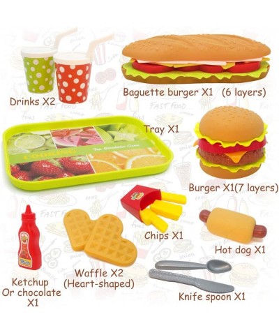 Toddler Girls Toys Play Food Pretend Set Food Green stem Kids Toys Burger Boys Pretend Play $22.65 Toy Kitchen Products