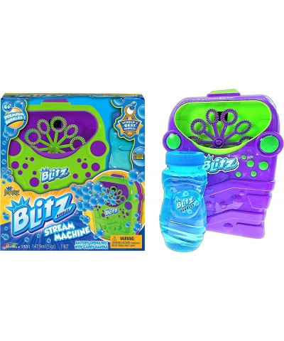 Blitz Bubble Stream Machine Blaster with Bubble Solution (Colors May Vary) for Kids Floats High Last Long Bubble Blower Machi...