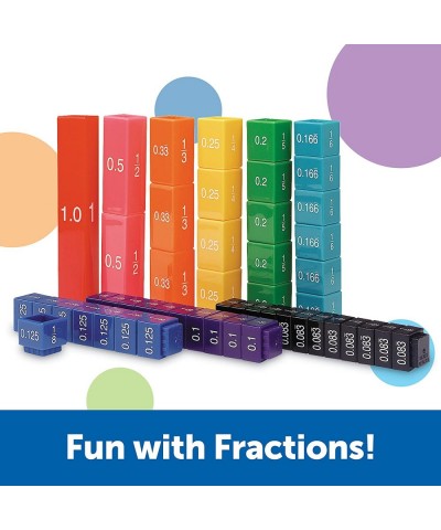 Fraction Tower Equivalency Cubes - 51 Pieces Ages 6+ Math Learning Toys for Kids Math Classroom and Homeschool Accessories Fr...