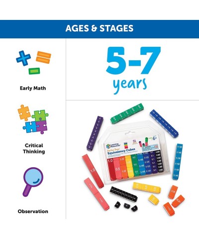 Fraction Tower Equivalency Cubes - 51 Pieces Ages 6+ Math Learning Toys for Kids Math Classroom and Homeschool Accessories Fr...