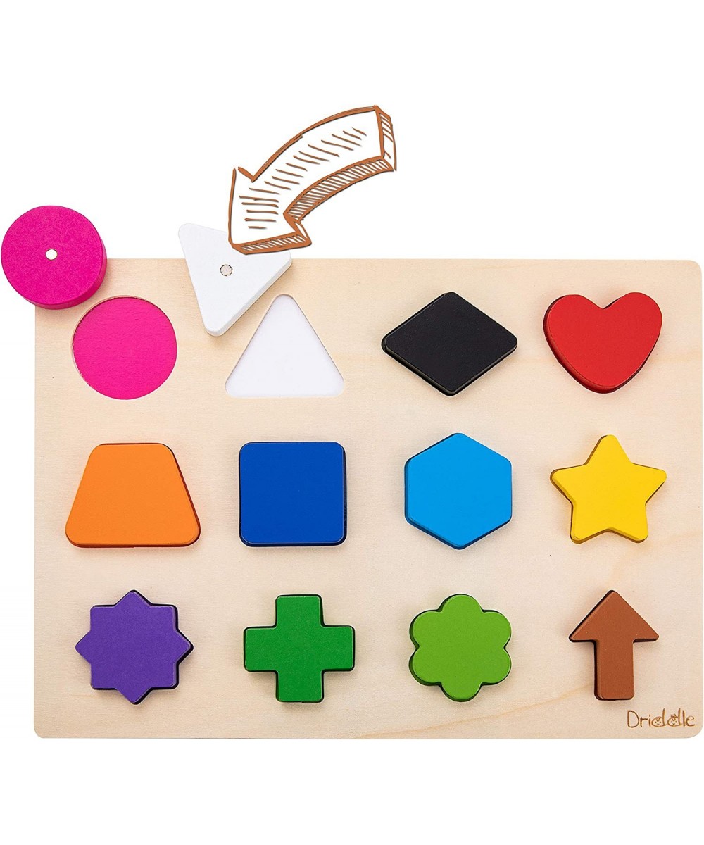 Magnetic Wooden Educational Shape Puzzle - Learn Colors & Shape Recognition Toy – Toddler Preschool Game – Kids Montessori Ed...