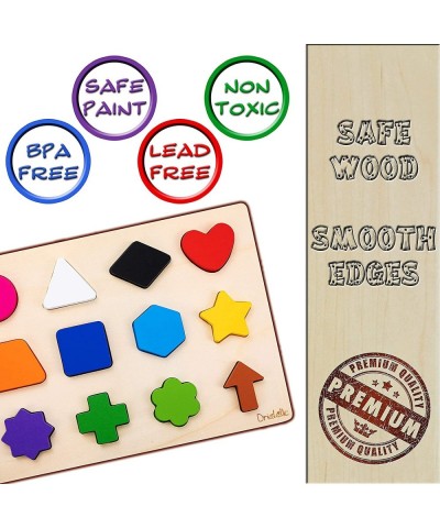 Magnetic Wooden Educational Shape Puzzle - Learn Colors & Shape Recognition Toy – Toddler Preschool Game – Kids Montessori Ed...