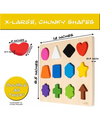 Magnetic Wooden Educational Shape Puzzle - Learn Colors & Shape Recognition Toy – Toddler Preschool Game – Kids Montessori Ed...