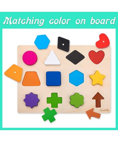 Magnetic Wooden Educational Shape Puzzle - Learn Colors & Shape Recognition Toy – Toddler Preschool Game – Kids Montessori Ed...