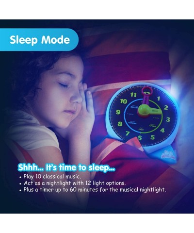 Learning Clock - Educational Talking Learn to Tell Time Teaching Light-Up Toy with Quiz and Music Sleep Mode - Toddlers & Kid...