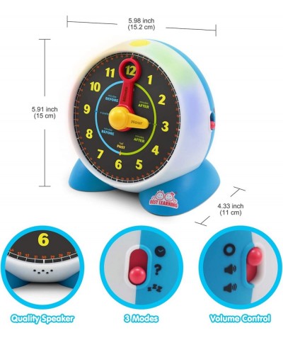 Learning Clock - Educational Talking Learn to Tell Time Teaching Light-Up Toy with Quiz and Music Sleep Mode - Toddlers & Kid...