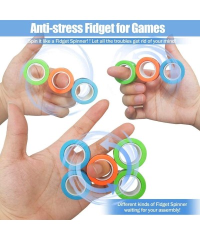 Fidget Spinner Magnetic Ring Stress Relief Toy with Bearing Focus Finger Spinner Fidget Toy to Relieve ADHD Anxiety for Adult...