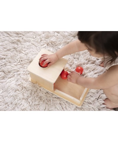 Montessori Object Permanence Box Wooden Toy Tray and Ball Drop w/ Three (3) Balls Baby First Learning Toys Imbucare Box $45.0...