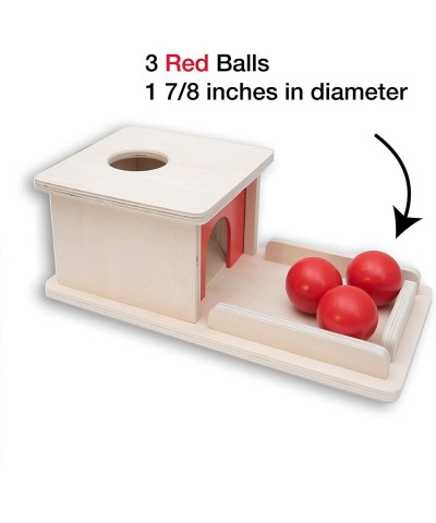 Montessori Object Permanence Box Wooden Toy Tray and Ball Drop w/ Three (3) Balls Baby First Learning Toys Imbucare Box $45.0...