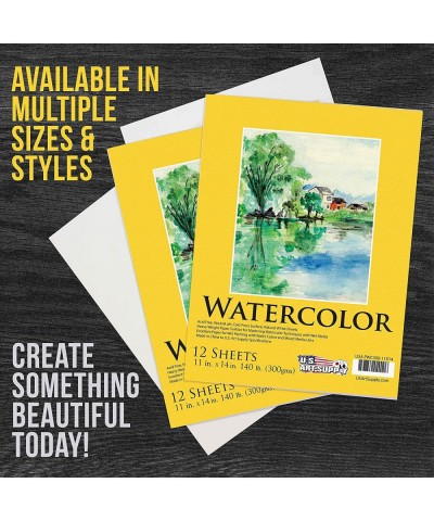 11" x 14" Premium Heavyweight Watercolor Painting Paper Pad Pack of 2 12 Sheets Each 140 Pound (300gsm) - Cold Pressed Acid-F...